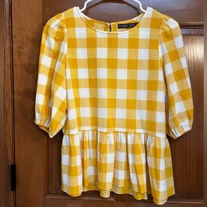 Mister Zimi Yellow and White Checkered Blouse